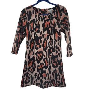 Bar III Cheetah Animal Print Long Sleeve Women's Mini Dress M